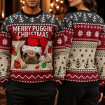 UNIXSTOCK MERRY PUGGIN UGLY CHRISTMAS SWEATER FOR MEN & WOMEN