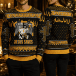 JESUS SAVES HOCKEY UGLY CHRISTMAS SWEATER FOR MEN & WOMEN