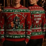Funny Christmas Villain Ugly Sweater, Holiday Action Movie Inspired Sweatshirt, Festive Humor Gift, Adult Unisex Cozy Xmas Pullover