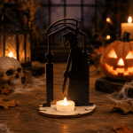 Halloween Tea Light Holder SVG Bundle | Halloween Candle Holder SVG | Haunted House, Grim Reaper, Skeleton, Ghost, - Image 3