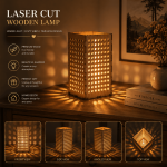 Laser Cut Wooden Lamp, Wooden Lantern Laser Cut File, SVG DXF AI EPS PDF, Modern Table Lamp, Glowforge File, LightBurn Template, CNC Wood Craft Pattern, Home Decor, DIY Wood Lamp, Digital Download, Instant Download - Image 2