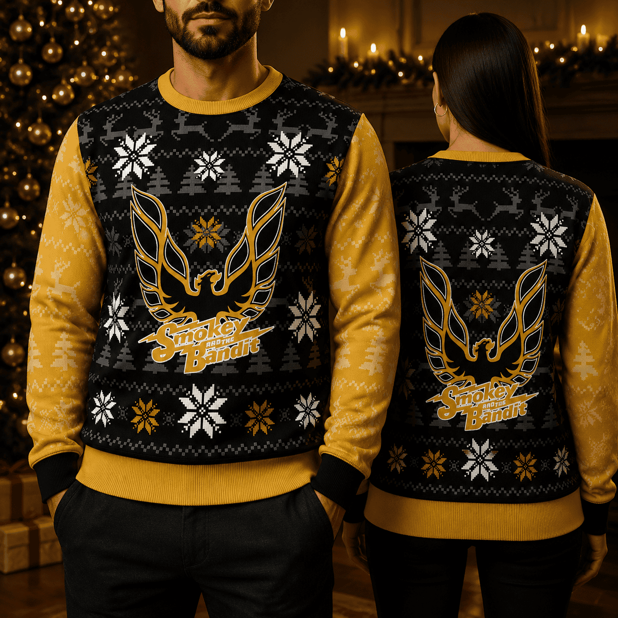 Retro Muscle Car Ugly Christmas Sweatshirt, Classic 80s Movie Inspired Holiday Sweatshirt, Car Lover Xmas Party Gift Retro Muscle Car Ugly Christmas Sweatshirt, Classic 80s Movie Inspired Holiday Sweatshirt, Car Lover Xmas Party Gift - Image 1