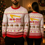 Funny Burger Lover Ugly Christmas Sweater, Retro Fast Food Holiday Sweatshirt, Festive Xmas Party Sweater, Foodie Gift