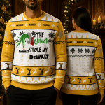 Funny Green Monster Ugly Christmas Sweater, Holiday Mischief Sweatshirt, Wacky Xmas Party Gift, Festive Humor Sweater