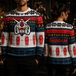 Retro Mecha Robot Ugly Christmas Sweater, Sci Fi Holiday Sweatshirt, Giant Robot Xmas Party Sweater, Robot Fan Gift
