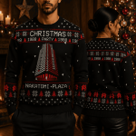 Retro Action Movie Style Ugly Christmas Sweater, Holiday Building Theme Sweatshirt, 80s Inspired Xmas Party Sweater, Movie Lover Gift