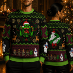 Funny Ghost Hunting Ugly Christmas Sweater, Retro Paranormal Holiday Sweatshirt, Spooky Xmas Party Sweater, Movie Style Gift