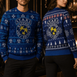Zombie Survival Police Ugly Christmas Sweater, Horror Holiday Sweatshirt, Retro Gaming Style Xmas Sweater, Horror Fan Gift