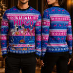 Funny Flamingo Christmas Ugly Sweater, Tropical Holiday Sweatshirt, Cute Pink Flamingo Xmas Party Gift, Festive Winter Apparel