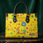 017333 Personalized Cute Yellow Bird Leather Handbag, Cartoon Inspired Shoulder Bag, Top Handle Crossbody Purse - Image 2