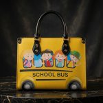 017443 Personalized School Bus Leather Handbag, Back to School Shoulder Bag, Teacher Appreciation Gift, Student Fashion Purse - Image 2
