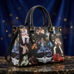 017498 Vintage Rock Music Inspired Leather Handbag, Custom Music Lover Shoulder Bag, Retro Concert Style Purse