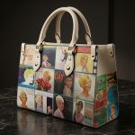 018182 Personalized Vintage Classic Hollywood Inspired Leather Handbag and Wallet, Retro Shoulder Bag, Timeless Fashion Purse