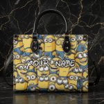 018233 Personalized Cute Yellow Cartoon Leather Handbag and Wallet, Funny Character Inspired Shoulder Bag - Image 2