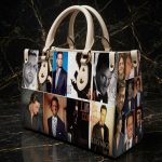 018272 Personalized Latin Music Inspired Leather Handbag, Vintage Concert Style Shoulder Bag, Fashion Purse