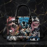 018290 Personalized Dark Comic Inspired Leather Handbag, Gothic Fashion Shoulder Bag, Available in 3 Sizes