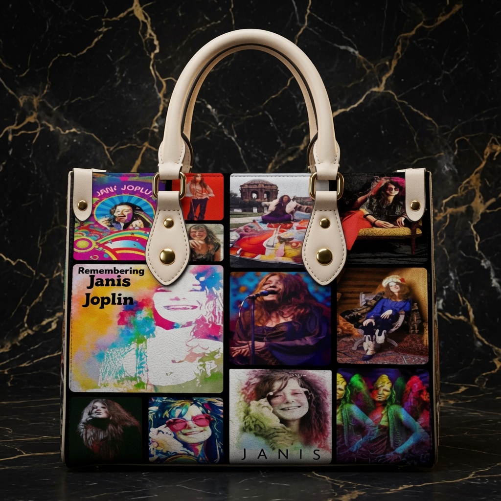 018394 Personalized Vintage Rock Music Leather Handbag, Boho Style Shoulder Bag, Retro Fashion Purse 018394 Personalized Vintage Rock Music Leather Handbag, Boho Style Shoulder Bag, Retro Fashion Purse - Image 1