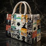 018448 Personalized Alternative Rock Inspired Leather Handbag, Vintage Music Shoulder Bag, Gothic Fashion Purse