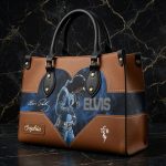 Personalized Vintage Music Inspired Leather Handbag, Retro Rock Style Shoulder Bag, Classic Fashion Purse