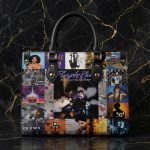 Personalized Vintage Music Inspired Leather Handbag, Purple Retro Shoulder Bag, Classic Rock Style Purse - Image 2