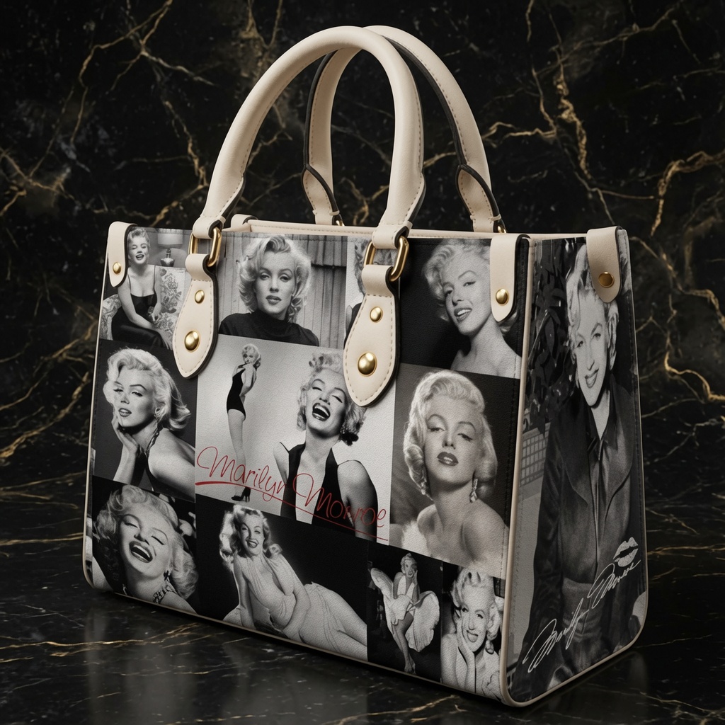 Personalized Vintage Hollywood Inspired Leather Handbag, Classic Retro Purse, Fashion Shoulder Bag Personalized Vintage Hollywood Inspired Leather Handbag, Classic Retro Purse, Fashion Shoulder Bag - Image 1