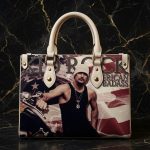 Personalized Vintage Rock Music Leather Handbag and Wallet, Badass Style Shoulder Bag - Image 2