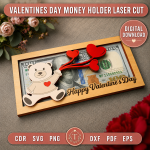 Valentine's Day Money Holder Laser Cut File, Heart Gift Card Holder Template, SVG DXF PDF PNG, Digital Download Option 4 (cao cấp hơn, marketing) - Image 2