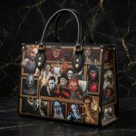 Personalized Horror Inspired Leather Handbag,Leather Tote Bag, Spooky Womens Shoulder Purse 1