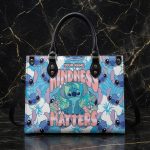 Personalized Cute Blue Alien Leather Handbag, Womens Shoulder Bag - Image 2