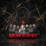 Personalized Horror Friends Tote Handbag, Leather Tote Bag, Top Handle Shoulder Purse for Women - Image 2