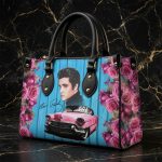 Personalized Vintage Music Leather Handbag, Rock and Roll Inspired Purse, Custom Womens Shoulder Bag