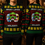 Retro Ninja Kids Ugly Christmas Sweater, Funny Holiday Martial Ar