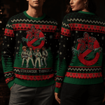 Scary Monster Ugly Christmas Sweater, Retro Horror Holiday Sweatshirt