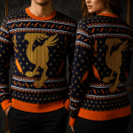 Classic Fantasy Gaming Christmas Sweater Retro Pixel Holiday Apparel