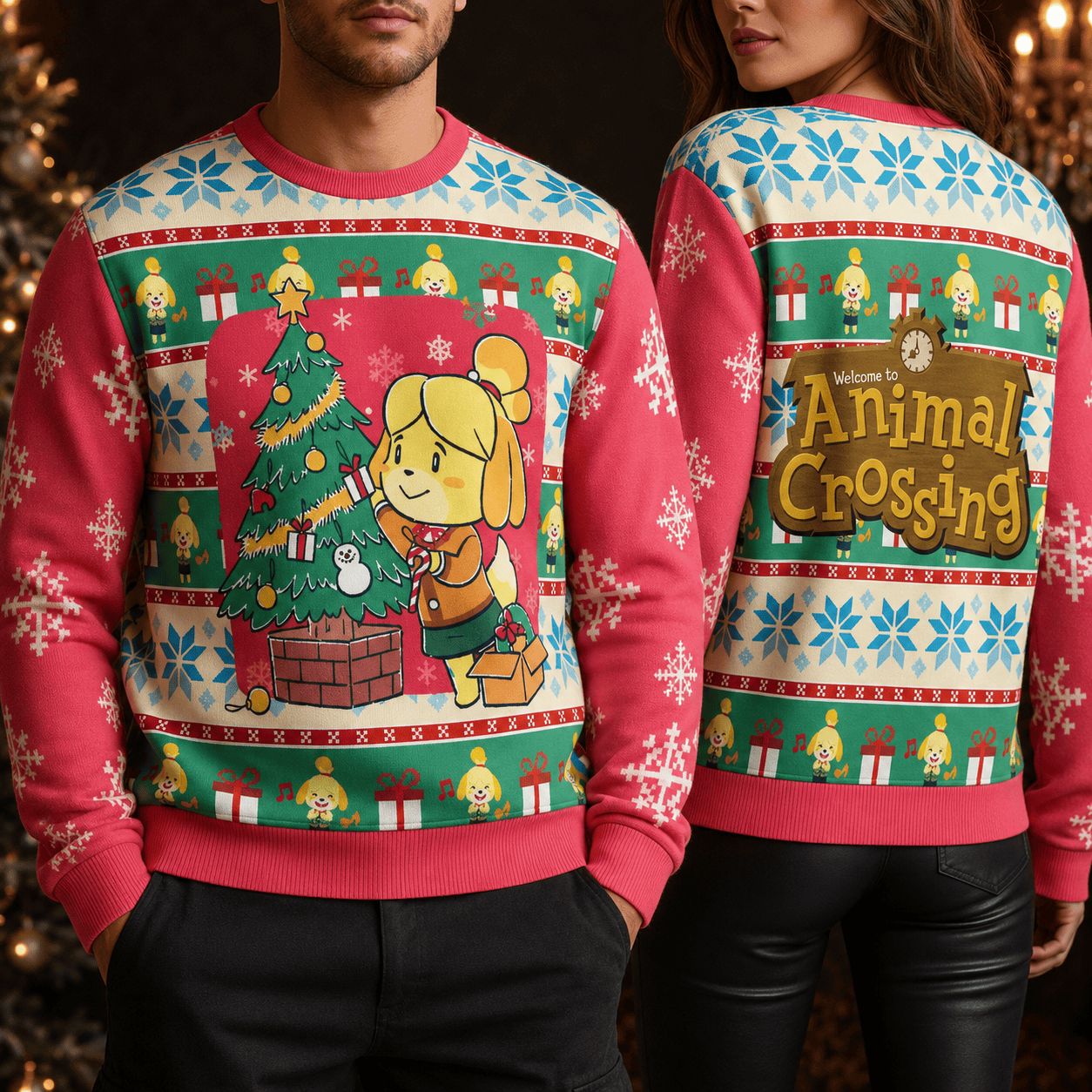 Cute Cartoon Dog Holiday Sweater Cozy Winter Christmas Gift Cute Cartoon Dog Holiday Sweater Cozy Winter Christmas Gift - Image 1