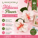 Hibiscus Flower Crochet Pattern PDF, Realistic Crochet Flower Pattern, Tropical Flower Crochet, DIY Bouquet, Floral Home Decor