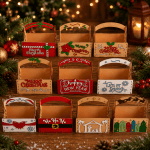 Christmas Gift Basket SVG Bundle, Holiday Storage Basket Laser Cut Files, Merry Christmas Box SVG