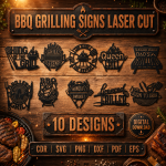 BBQ Grilling Quotes SVG, Funny Grill Master Signs, Backyard Patio Decor, Laser Cut File Bundle