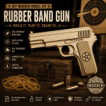 Wooden Rubber Band Pistol SVG | DIY Laser Cut Files | CNC, Glowforge, xTool, LightBurn | Instant Download