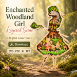 Alice SVG 3D Layered Laser Cut File, 6 Layer Wonderland, Glowforge Multilayer Plywood
