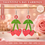 Valentine's Day Earrings 2 Romantic Earrings Template Instant Download - Image 8