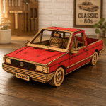 VW Saveiro 3D Wooden Puzzle SVG, Laser Cut Files, Classic 80s Pickup Truck, CNC, DXF, EPS, AI, PDF, Glowforge, LightBurn, Digital Download - Image 2