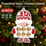 Custom Family Ornament SVG | Christmas Tree Ornament - Image 2