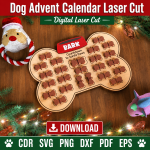 Dog Christmas Countdown SVG | Laser Cut Advent Calendar - Image 2