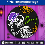 Halloween Door Sign SVG | Spooky Welcome Sign Laser Cut File | Digital Download | CDR SVG PNG DXF PDF EPS - Image 2