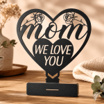Laser Cut Mom Heart SVG, Mothers Day Sign, Metal Decor Laser Cut File, Glowforge SVG, CNC DXF, EPS, AI, Digital Download - Image 2