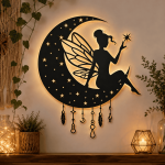 Fairy Moon Laser Cut Wall Decor Bundle,6 Fairy Moon SVG Files,Multilayer Moon Fairy SVG,Glowforge Laser Cut,CNC DXF PNG EPS,Digital Download - Image 3
