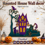 Haunted House SVG | Halloween Wall Decor Laser Cut - Image 2