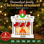 Custom Family Ornament SVG | Christmas Tree Ornament - Image 11
