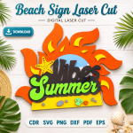 Beach House Sign SVG | Coastal Wall Decor Laser Cut File | Instant Download | CDR SVG PNG DXF PDF EPS - Image 11